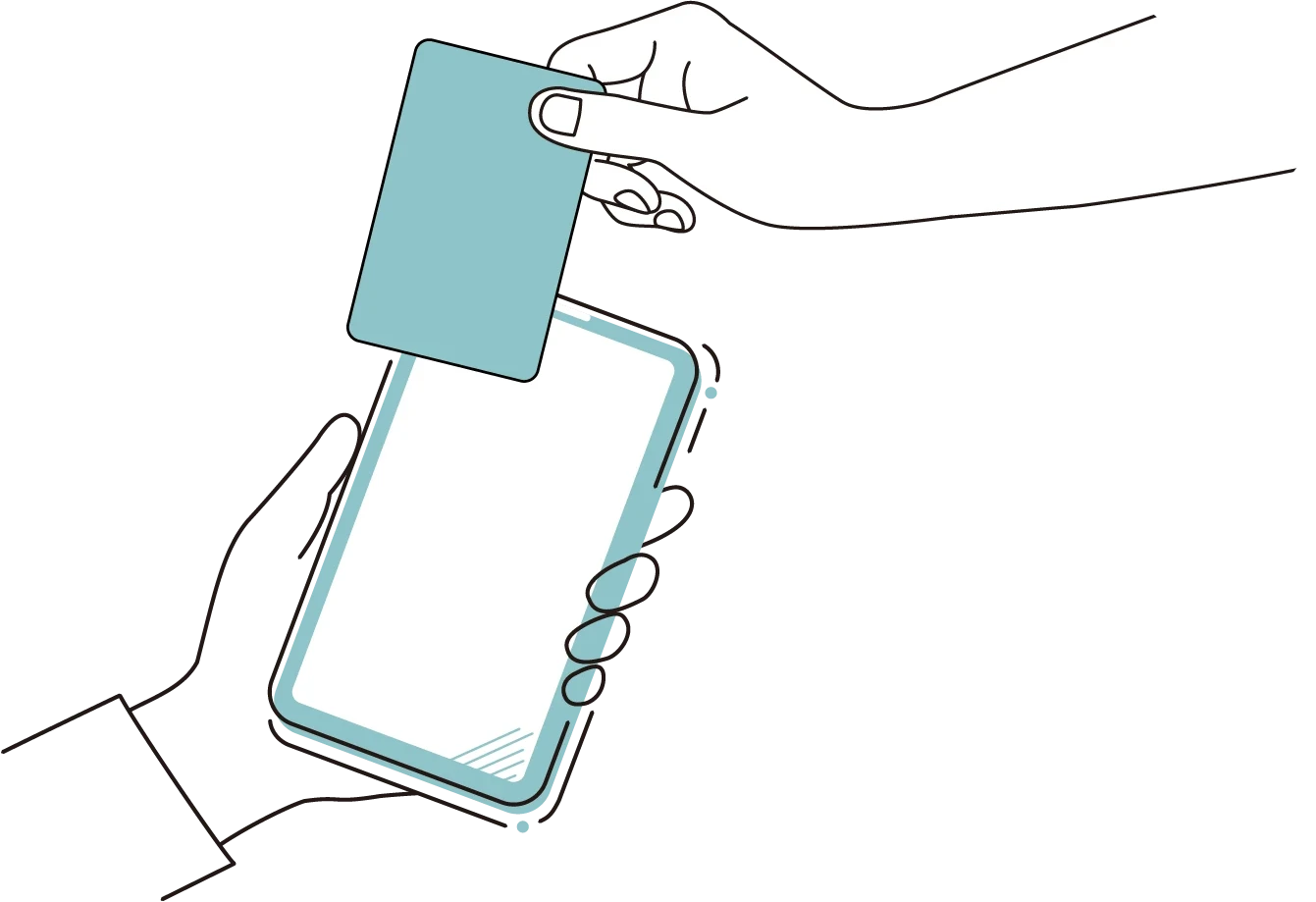 スマホにかざす名刺交換